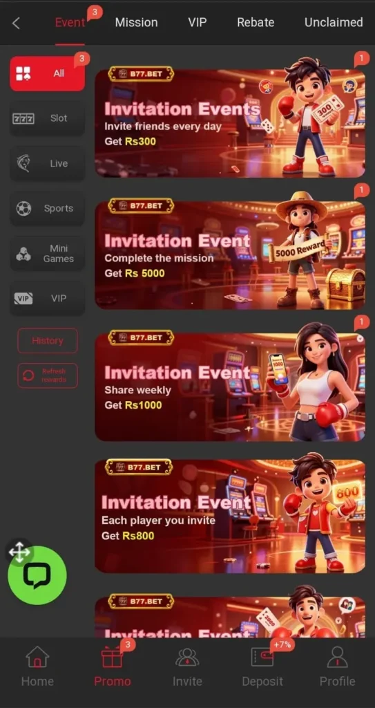 B77 Game Mobile Gaming Platform Features